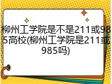 柳州工学院是不是211或985高校(柳州工学院是211或985吗)