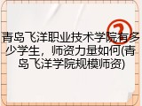 青岛飞洋职业技术学院有多少学生，师资力量如何(青岛飞洋学院规模师资)