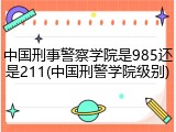 中国刑事警察学院是985还是211(中国刑警学院级别)