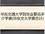 华东交通大学到毕业要花多少学费(华东交大学费总计)
