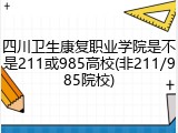 四川卫生康复职业学院是不是211或985高校(非211/985院校)