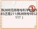 株洲师范高等专科学校是985还是211(株洲师专985211？)