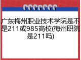 广东梅州职业技术学院是不是211或985高校(梅州职院是211吗)