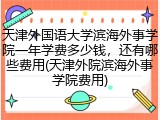 天津外国语大学滨海外事学院一年学费多少钱，还有哪些费用(天津外院滨海外事学院费用)