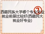 西藏民族大学哪个专业毕业就业前景比较好(西藏民大就业好专业)
