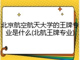 北京航空航天大学的王牌专业是什么(北航王牌专业)
