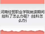 河南经贸职业学院就读期间挂科了怎么办呢？(挂科怎么办)