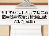 嵩山少林武术职业学院最新招生简章深度分析(嵩山武院招生解析)