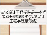 武汉设计工程学院是一本吗录取分数线多少(武汉设计工程学院录取线)