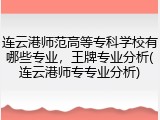 连云港师范高等专科学校有哪些专业，王牌专业分析(连云港师专专业分析)