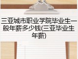 三亚城市职业学院毕业生一般年薪多少钱(三亚毕业生年薪)