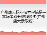 广州康大职业技术学院是一本吗录取分数线多少(广州康大录取线)