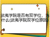 武夷学院是否有双学位，为什么(武夷学院双学位原因)