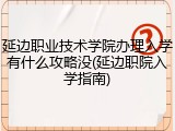 延边职业技术学院办理入学有什么攻略没(延边职院入学指南)