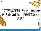 广西警察学院毕业生就业大致去向如何(广西警院就业去向)