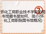 怀化工商职业技术学院的图书馆藏书量如何，简介(怀化工商职院图书馆概况)