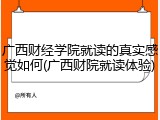 广西财经学院就读的真实感觉如何(广西财院就读体验)