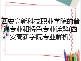 西安高新科技职业学院的普通专业和特色专业详解(西安高新学院专业解析)