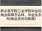 新乡医学院三全学院毕业后就业前景怎么样，毕业生去向(就业去向与前景)