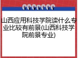 山西应用科技学院读什么专业比较有前景(山西科技学院前景专业)