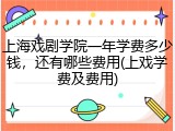 上海戏剧学院一年学费多少钱，还有哪些费用(上戏学费及费用)