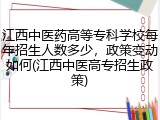 江西中医药高等专科学校每年招生人数多少，政策变动如何(江西中医高专招生政策)
