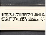 山东艺术学院的学生毕业都怎么样了(山艺毕业生去向)