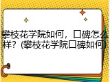 攀枝花学院如何，口碑怎么样？(攀枝花学院口碑如何)