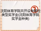 沈阳体育学院共开设有哪些类型奖学金(沈阳体育学院奖学金种类)