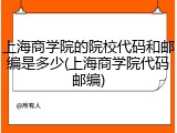 上海商学院的院校代码和邮编是多少(上海商学院代码邮编)