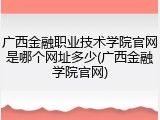 广西金融职业技术学院官网是哪个网址多少(广西金融学院官网)