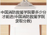 中国消防救援学院要多少分才能进(中国消防救援学院录取分数)