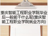重庆智能工程职业学院毕业后一般能干什么呢(重庆智能工程职业学院就业方向)