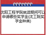 沈阳工程学院就读期间可以申请哪些奖学金(沈工院奖学金种类)
