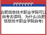 合肥信息技术职业学院可以自考去读吗，为什么(合肥信息技术职业学院自考)