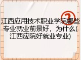 江西应用技术职业学院哪些专业就业前景好，为什么(江西应院好就业专业)