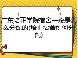 广东培正学院宿舍一般是怎么分配的(培正宿舍如何分配)
