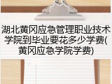 湖北黄冈应急管理职业技术学院到毕业要花多少学费(黄冈应急学院学费)