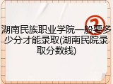 湖南民族职业学院一般要多少分才能录取(湖南民院录取分数线)