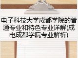 电子科技大学成都学院的普通专业和特色专业详解(成电成都学院专业解析)