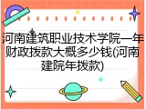 河南建筑职业技术学院一年财政拨款大概多少钱(河南建院年拨款)