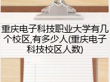 重庆电子科技职业大学有几个校区,有多少人(重庆电子科技校区人数)
