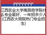 江西农业大学南昌商学院什么专业最好，一年招多少人(江西农大商院热门专业招生)