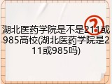湖北医药学院是不是211或985高校(湖北医药学院是211或985吗)