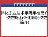 怀化职业技术学院学校简介，校史概述(怀化职院校史简介)