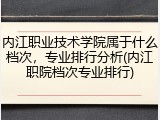 内江职业技术学院属于什么档次，专业排行分析(内江职院档次专业排行)