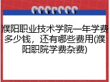 濮阳职业技术学院一年学费多少钱，还有哪些费用(濮阳职院学费杂费)