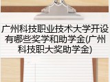 广州科技职业技术大学开设有哪些奖学和助学金(广州科技职大奖助学金)