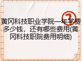 黄冈科技职业学院一年学费多少钱，还有哪些费用(黄冈科技职院费用明细)