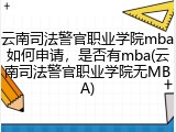 云南司法警官职业学院mba如何申请，是否有mba(云南司法警官职业学院无MBA)